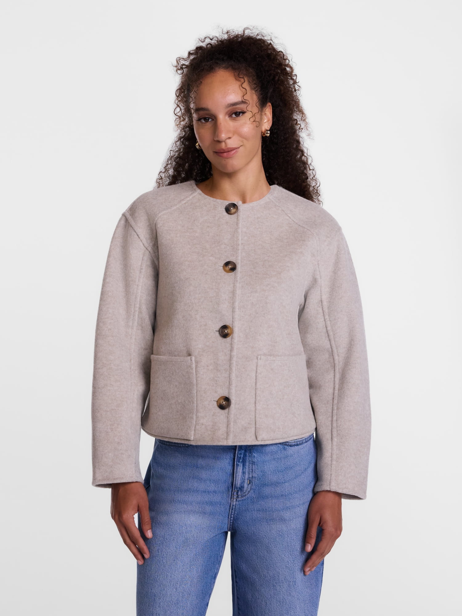 Scenario Women's Double Faced Faux Wool Jacket, Sizes XS-XXXL