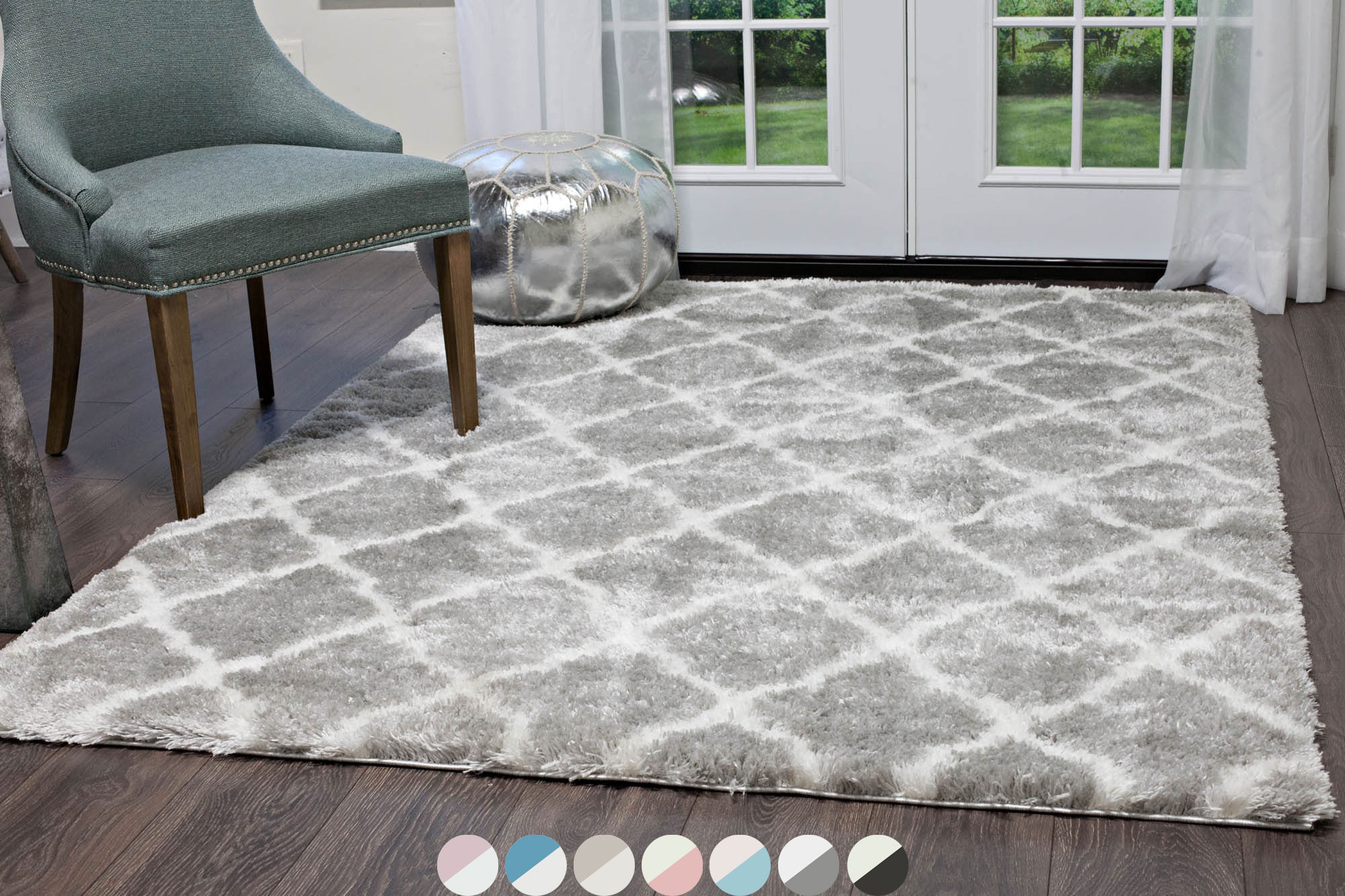 Gray Ivory 100 Supersoft Microfiber Rug 3x4 Area Shag Rug Modern