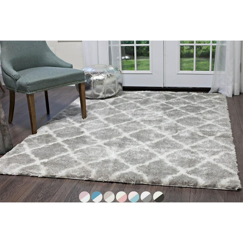 Gray Ivory 100 Supersoft Microfiber Rug 3x4 Area Shag Rug Modern