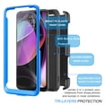 thumbnail image 6 of For Moto G 5G 2023 Case, Motorola Moto G 5G 2023 Holster Clip, Tekcoo [Tshell] Shock Absorbing [Blue] Secure Swivel Locking Belt Defender Heavy Full Body Kickstand Carrying Tank Armor Cases, 6 of 6
