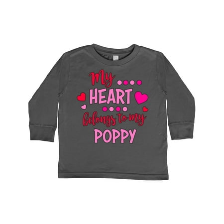 

Inktastic My Heart Belongs to my Poppy Gift Toddler Boy or Toddler Girl Long Sleeve T-Shirt