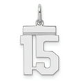 thumbnail image 1 of Sterling Silver Rhodium-plated Small Polished Number 15 Charm, 1 of 1