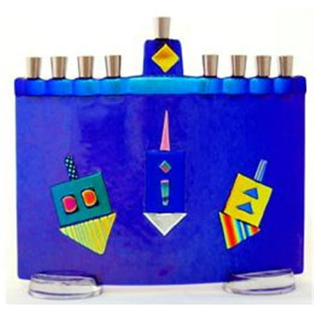 Cobalt Dreidle Menorah By Tamara Baskin