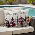 thumbnail image 5 of Rustic Christmas Tree Outdoor Pillow Covers 18"x18" Set of 2, Waterproof Throw Pillow Covers for Patio Furniture, Winter Xmas Tree Snowflake Decorative Cushion Pillowcases for Garden Porch Couch Sofa, 5 of 9