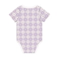 thumbnail image 5 of Balery Floral Purple Buffalo Plaid Pattern Baby Climbing Clothes Infant Bodysuit Cute Infant Bodysuit Baby Romper-3 Months, 5 of 7