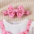 thumbnail image 5 of mgoYE 6-9 Month Girl Clothes Preemie Newborn Baby Girl Clothes Infant Romper Onepiece Fall Winter Outfits Gifts for Girls Cute Romper Set|Pink 9-12 Months, 5 of 8