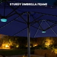 thumbnail image 4 of Mondawe 15FT Double-Head Solar Patio Umbrella with RGB LED Lighting System, UV & Water-Resistant for outdoor, 4 of 10