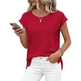 thumbnail image 6 of BTFBM Sweater Vest Women Spring Summer Cap Sleeve Crew Neck Casual Loose Business Tops Western Vacation Outfits, 6 of 7