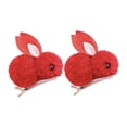 thumbnail image 3 of 2x pasadores de conejito, lindas pinzas para el pelo de conejito de peluche, horquilla de conejo, garra para el pelo de conejito Rojo, 3 of 8