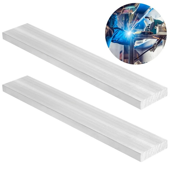 2 Pcs 12x1.97x0.47 in Square Solid Aluminum Flat Bars, Long Metal Flat Plates, Solid Mill Stocks, Precision Cut, Smooth Surface, Ideal for Industrial and Home Project
