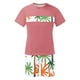thumbnail image 3 of Blusa de Manga Corta Cuello Redondo Impresión Deportiva Camisa de Ajuste Delgado Poliéster Elástico Cintura Superior para los Hombres, Blusa Casual para el Uso Diario de Verano, 3 of 5