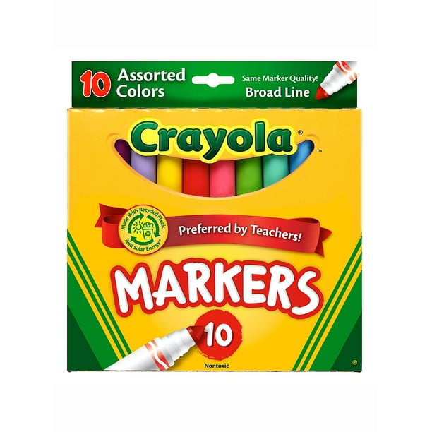Assorted Colors Marker Sets Broad, Box Of 10 (Pack Of 6)