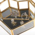 thumbnail image 1 of thinsony Nordic Style Glass Storage Box Gold Display Organizer Decorative Box Tray Jewelry Cosmetics Display Box, 1 of 9