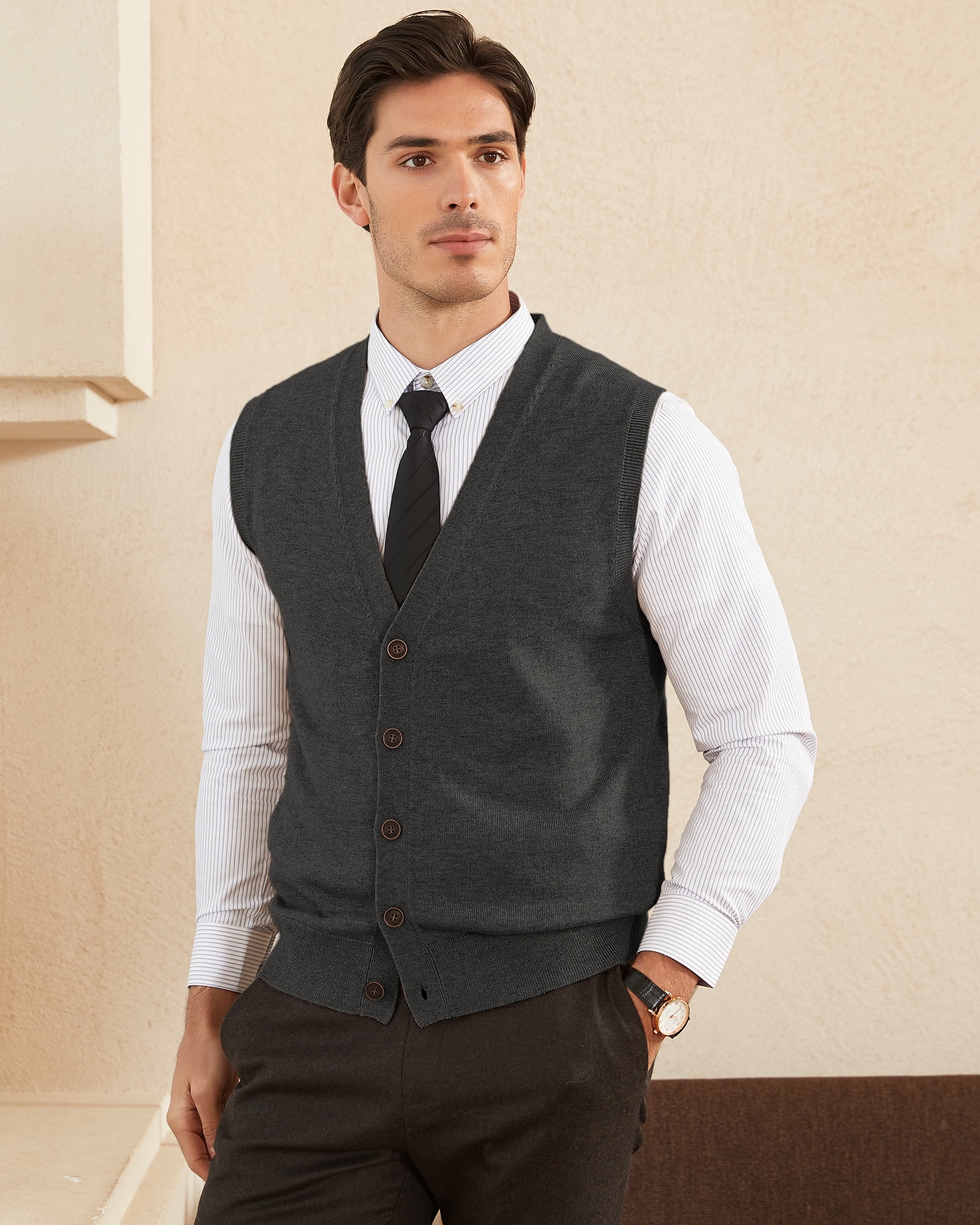 Cashmere Knit Vest W/ Chain Detail