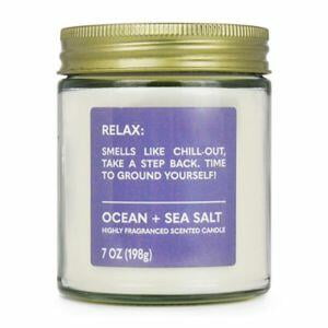 Relax Candle, 7oz, Single Wick, Ocean Sea Salt Scent