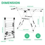 Vebreda Clothes Drying Rack, Foldable Large Drying Hanger for Indoor and Outdoor Use, White