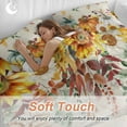 thumbnail image 4 of Fall Pumpkin Bedding Duvet Cover Set King 4 Pieces Autumn Leaf Sunflowers Orange Green Vintage Letter Bedding Set with Zipper Closure,1 Comforter Cover 92x106 Inches 1 Flat Sheet & 2 Pillow Cases, 4 of 7