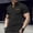 Black, variant on Men's Stand Collar Henley Shirt with Chest Pocket and Contrast Trim, Casual T-Shirt for All Seasons Gray XXL