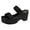 Black, variant on Platform Mules for Women Open Toe Wedge Sandals Braided Double Band Casual Slides Comfortable Arch Support Slip on Summer Slippers Black Size 9