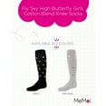 thumbnail image 2 of MeMoi Fly Sky High Butterfly Cotton Blend Knee Socks - Girls - Female, 6, Black, 2 of 7