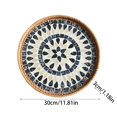 thumbnail image 3 of Rattan Shell Tray and Coaster Set, Rattan Serving Tray with Shell, Round Rattan Tray with Mother of Pearl Inlay, Wicker Tray with Natural Shell, Coffee Table Tray Decor, Serving Tray for Bread Fruits, 3 of 3