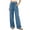 Blue——Fall Savings, variant on Beach Pants for Women Elastic Waist Wide Leg Pant Casual Ruched Drawstring Pockets Trousers for Fall Holiday Blue S
