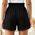 thumbnail image 5 of Zulora Women's Solid Color Shorts With Ruffled Waist And Pockets High Waisted Casual Elastic Waist Summer Beach Daily Shorts​, 5 of 7