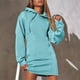 thumbnail image 1 of Vestidos de mujer Wancir Otoño Invierno 2024 Casual Manga Larga Cordón Plisado Sudadera con Capucha Suéter Túnica Mini Vestido, 1 of 7
