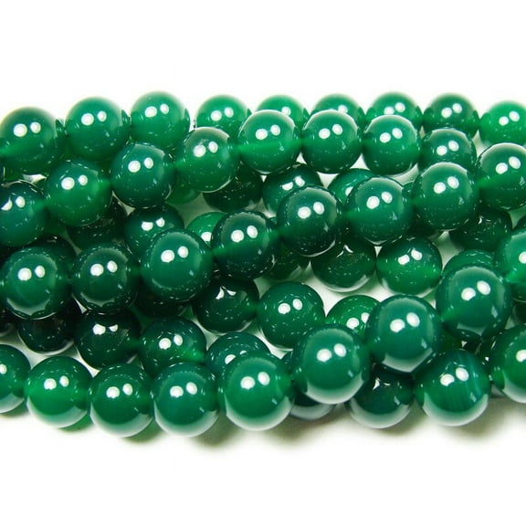 8mm 15 Inches Dark Green Agate Round Beads Genuine Gemstone Natural Jewelry Making