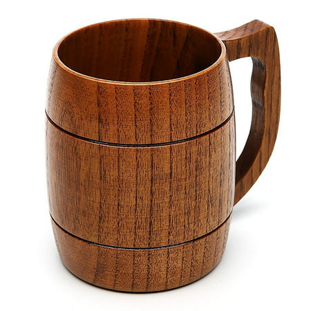 Beer Mug, 16 OZ Handmade Eco-friendly Wooden Mugs With Handle For Wine/Coffee/Tea, Best Gift Cups For