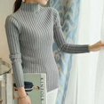 thumbnail image 1 of AMERTEER Femmes Slim Knit Basic Tops Automne Hiver Pull Femme Pull à Manches Longues, 1 of 6