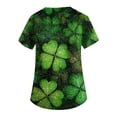 thumbnail image 3 of Fgvctg St. Patrick's Day Scrubs for Women Stretchy Short Sleeve Cute Shamrock Graphic Scrub Tops Oversized V Neck Work Shirt Scrubs Nurse Uniform T Shirts with Pockets Army Green XL, 3 of 5