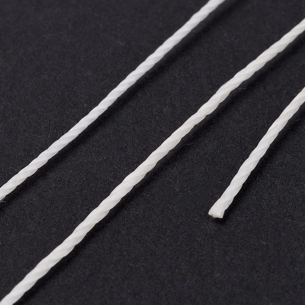 5rolls Round Waxed Polyester Thread String Micro Macrame Cord Twisted Cord for Leather Sewing Stitching PapayaWhip 0.8mm about 54.68 Yards(50m)/Roll