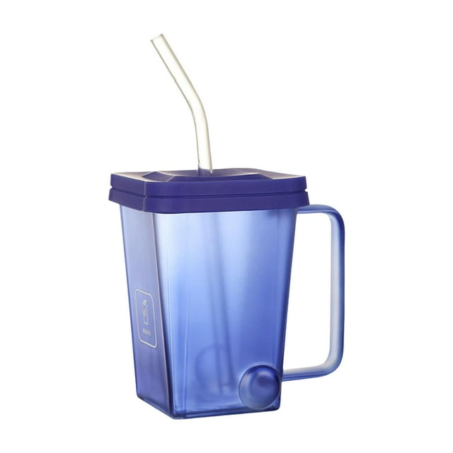 Vasos de vidrio para beber de 400ml, taza de té y agua, asa, taza de café con y tapa para té, agua, café , , regalos de