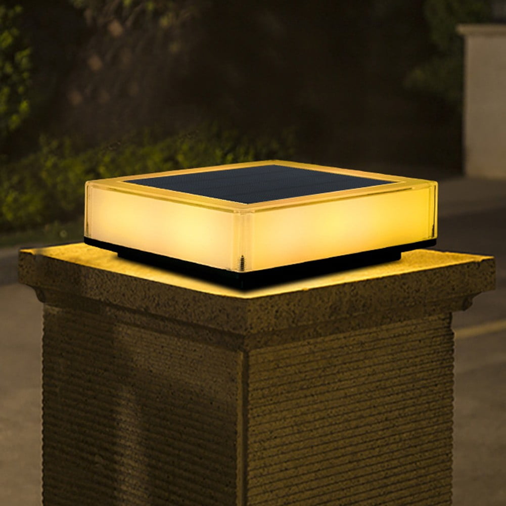 Solar LED Post Light Patio Fence Light Outdoor Solar Lamp Cap Garden Light