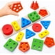 thumbnail image 1 of Juguetes de madera para clasificar y apilar Zhivalor Montessori 3 en 1 para niños pequeños de 1 a 4 años, 1 of 8