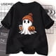 thumbnail image 3 of Camiseta de algodón con estampado de fantasma para mujer, camisa de manga corta con estampado de café, ropa Unisex, temporada de otoño, 3 of 5