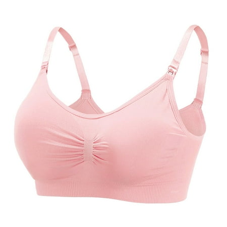 

XHJUN Women s Bras No Wire Underarm-Smoothing with Seamless Stretch Wireless Lightly Lined Comfort Bra Pink M
