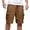 Brown, variant on Adeawade Men Summer Elastic Waist Solid Color Cargo Drawstring Beach Shorts Classic Trousers L Brown