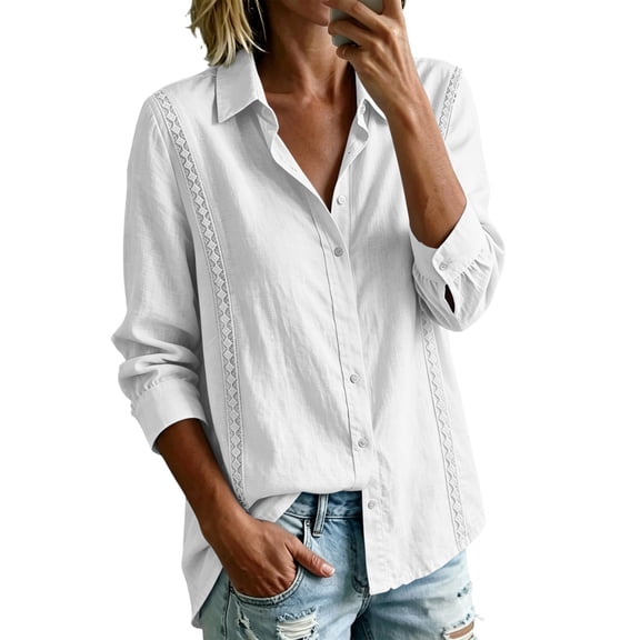 Njagoc3 Button down Shirts for Women Oxford Shirts Long Sleeve Dress Shirts Collared Blouses Work Casual Solid Tunic Tops