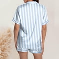 thumbnail image 6 of WAYUTE 2 Piece Sets for Women Short Sleeve Stpried V Neck Button Down Shirts and Shorts Set Comfortable Home Outfit Loungewear Sets, 6 of 7