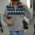 thumbnail image 2 of Abrigo difuso Estampado étnico Mangas largas con cremallera Casual Cálido Invierno Jersey Abrigo difuso para mujer, 2 of 4