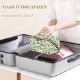 thumbnail image 3 of FORMRS Makeup Bag Travel Cosmetic Organizer for Women Fold Flat Zipper Pouch with Handle, Green Floral, 3 of 8