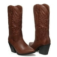 FAMITION Cowgirl Boots for Women Pointy Toe Women's Western Boots