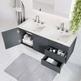 thumbnail image 3 of Double Sink Vanity Cabinet, White Grey Gray, Ceramic, Melamine, Modern Contemporary, Hotel Bedroom Bathroom Master Suite Guest, 3 of 9