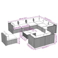 thumbnail image 2 of vidaXL 10 Piece Patio Lounge Set with Cushions Poly Rattan Gray, 2 of 7