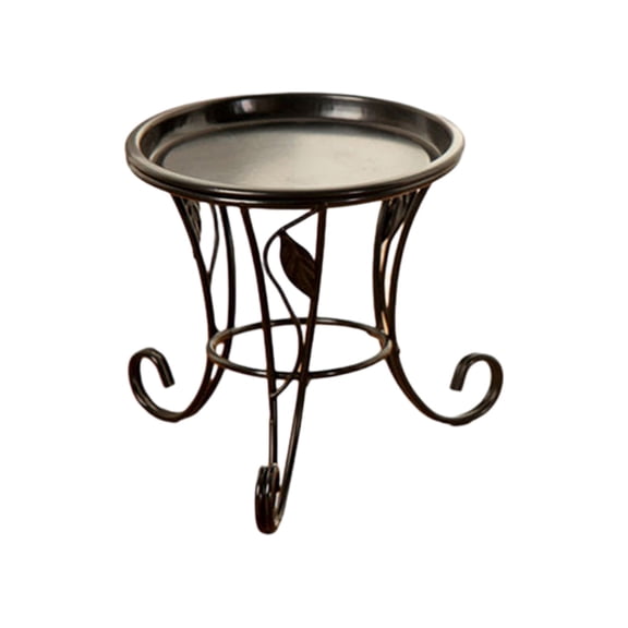 HOARBOEG Decorative Cast Iron Plant Stand Black, Round Metal Flower Pot Holder, Rustproof Wrought Iron Planter Stand for Living Room Balcony, Vintage Heavy Duty Potted Plant Display Stand Floor