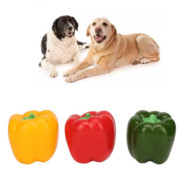 Juguetes para masticar para perros apariencia de pimiento lindo juguetes para masticar chirriantes para perros sonido interactivo divertido molienda de dientes para suministros ANGGREK Otros