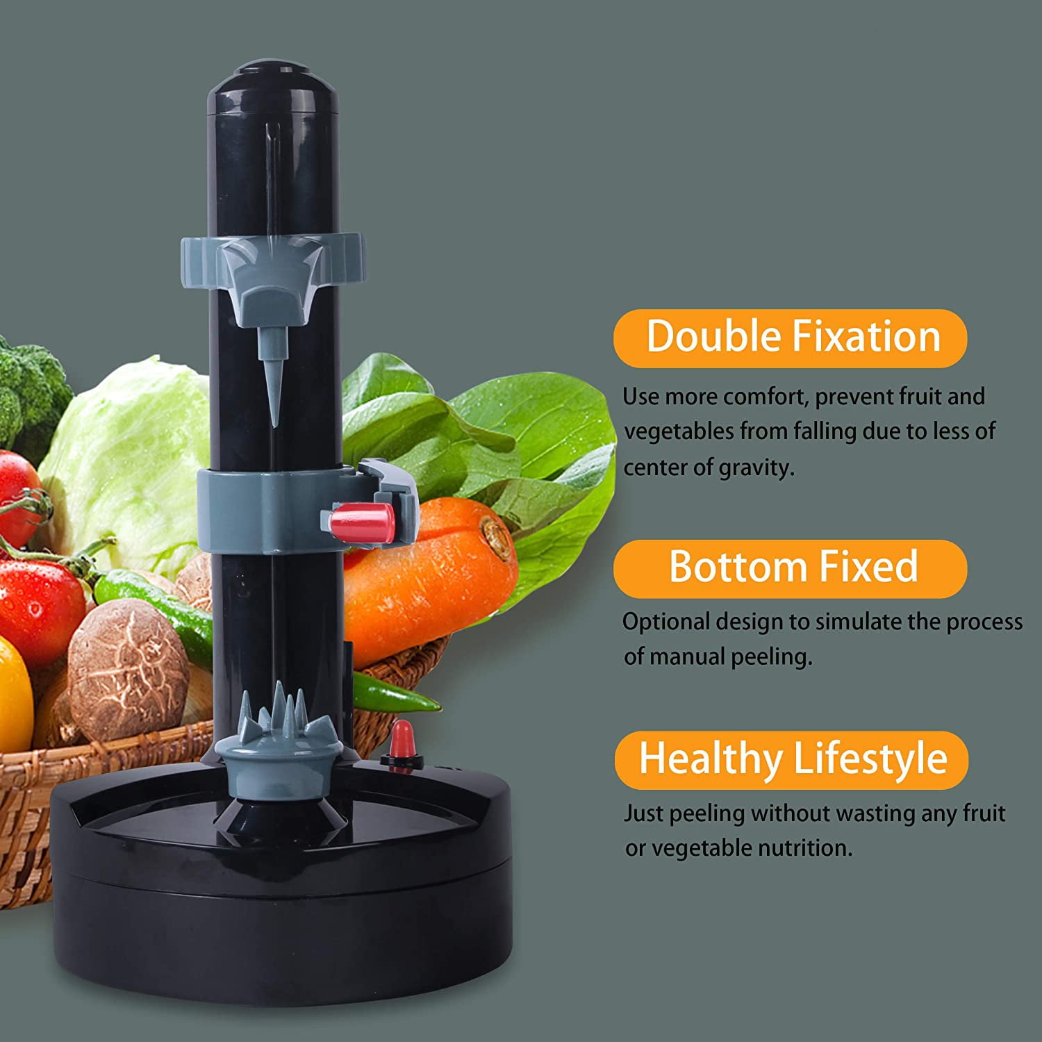YESJrl Potato Peeler, Automatic Peeler Machine/Multifunction Electric Fruit  Veg Vegetable Peeler Slicer (1KG Capacity < 180s)