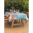 thumbnail image 4 of 52x70 Inch Outdoor Tablecloth with Umbrella Hole Zipper Rectangle Turtle Rectangular Tablecloths Outside Waterproof Coastal Blue Ocean Sea Coral Starfish Shell Patio Table Cover for Picnic Party, 4 of 8